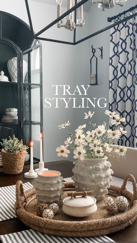 EASY TRAY STYLING: •Start with a favorite tray •I use the Rule of 3, odd numbers work best •I used my Minka vase with florals for a tall piece, Minka candle for medium and a trinket dish for short sized decor. •I added some neutral vase fill for a touch of texture. ✨Comment SHOP to receive shopping details for all my favorite decor I used in this reel!🛍 ✨SAVE & SHARE with a friend who likes decor styling tips too! . . . . . #styleathome #traystyling #bhilivebeautifully #homedecorinspo #bhg Minka Vase Styling, Minka Vase, Neutral Vase, Bookcase Styling, Rustic Vase, Tray Styling, Odd Numbers, French Decor, Trinket Dish