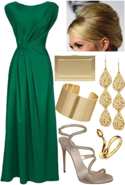 para fiesta.... Neon Prom Dresses, Polyvore Clothes, Emerald Green Dress, Below The Knee Dresses, Fest Outfits, Emerald Dresses, Dark Green Dress, Strapless Prom Dress, Emerald Green Dresses