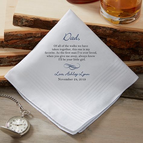 Personalized Wedding Handkerchief - Father of the Bride Father Of The Bride Wedding, Personalized Handkerchief, Wedding Bridal Party Gifts, Personalized Handkerchief Wedding, Bride Personalized, Personalized Handkerchiefs, Wedding Gifts For Parents, Wedding Personalized, Wedding Handkerchief