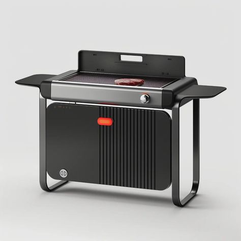 Design explorations with AI: BBQ electric grill 📌 Follow @atipik.design for more AI-design content 📩 DM for inquiries or… | Instagram Bbq Grill Design, Industrial Design Trends, Portable Grill, Coffee Carts, Electric Grill, Grill Design, Sheet Metal, Bbq Grill, Outdoor Cooking