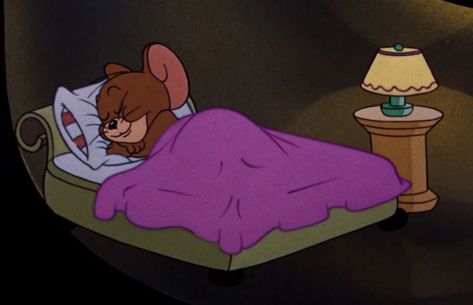 Jerry Sleeping, Sleepy Mood, Sleep Pictures, Sleep Meme, Sleeping In Bed, Old Cartoons, Tom And Jerry, Cartoon Wallpaper, Mood Pics