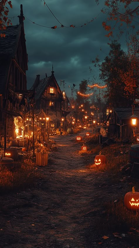 Don't forget to follow us please😘 Small Town Fall Festival, Halloween Town Aesthetic, Creepy Town, Hollow Book, Disney Dreamlight Valley, Spooky Town, Halloween Village, Fantasy Ideas, Happy Things