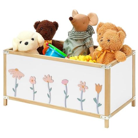 Amazon.com: CroBlissful Wooden Toy Chest Kids Toy Box 24 x14 Inch Wildflower Wooden Storage Chest Toy Storage Organizer for Living Room Nursery Playroom : Baby Wooden Toy Chest, Childrens Toy Storage, Toy Storage Organizer, Kids Toy Boxes, Living Room Nursery, Toy Storage Organization, Playroom Organization, Nursery Playroom, Toy Storage Boxes