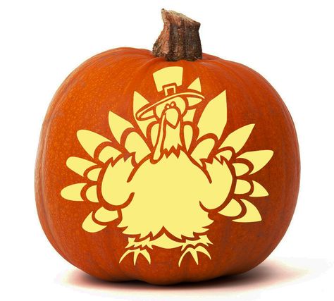 Turkey-Pilgrim-Hat-Pumpkin Turkey Pumpkin Carving, Thanksgiving Pumpkin Carving, Carving Turkey, Decorations For Thanksgiving, Thanksgiving Decorating Ideas, Carving A Turkey, Train Pumpkin, Thanksgiving Decorating, Tall Pumpkin