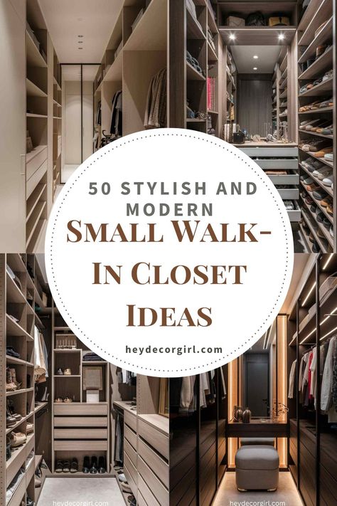 Discover 50 Stylish and Modern Small Walk-In Closet Ideas to maximize space and elevate your storage game! From sleek shelving to smart organization hacks, these walk-in closet designs prove that even compact spaces can be both functional and fashionable. Whether you love minimalist aesthetics or bold, luxurious details, find the perfect inspiration to transform your closet into a chic and clutter-free haven. Save your favorites and start planning your dream wardrobe space today Small Walk In Closet Design, Closet Makeovers, Walk In Closet Ideas, Luxurious Wardrobe, Small Walk In Closet, Wardrobe Space, Walk In Closet Design, Space Organization, Smart Organization