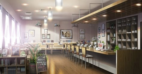 Maid Cafe Background, Gacha Cafe Background, Anime Backgrounds Cafe, Anime Coffee, Wattpad Background, Shop Facade, Episode Interactive Backgrounds, Office Background, Cool Coffee