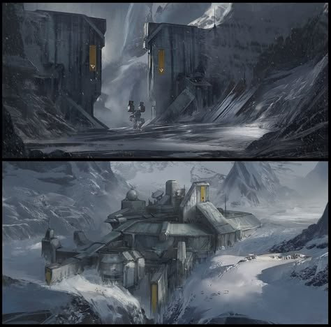 Scifi Building, Sci Fi Landscape, Sci Fi Environment, Concept Art World, Landscape Concept, Fantasy Places, Futuristic City, Science Fiction Art, Robot Concept Art