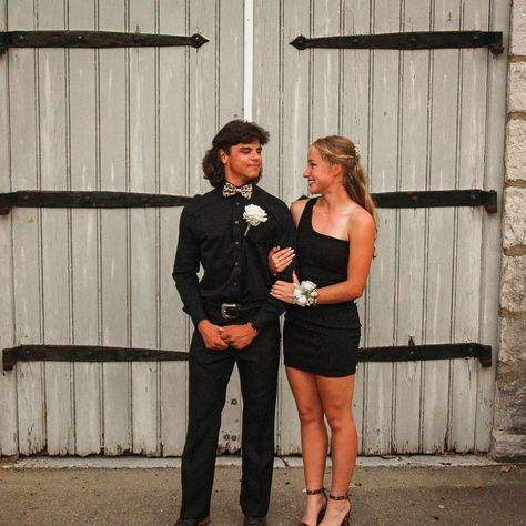 black one shoulder dress | black and cheetah print hoco | homecoming couple | hoco photos 16th Birthday Dress, Hoco Couple Outfits, Homecoming Couples Outfits, Homecoming Couples, Hoco Photos, Homecoming Couple, Prom Fits, Hoco Court, One Shoulder Dress Black