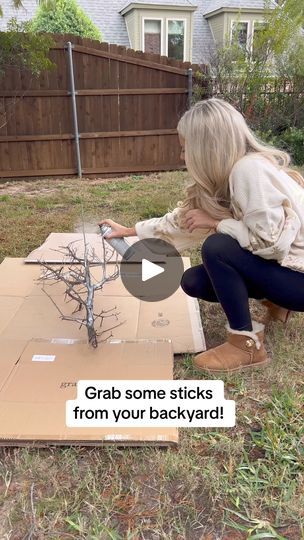 Macy Blackwell, Diy Christmas Videos, Christmas Branches, White Spray Paint, Funny Food, Christmas Projects Diy, Painted Sticks, Diy Holiday Decor, Indoor Christmas Decorations