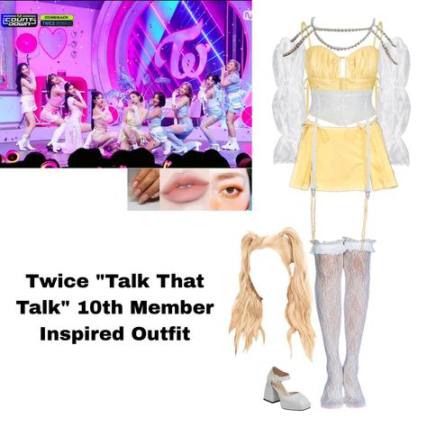 Twice Tenth Member Outfit, Twice Talk That Talk Outfit Inspired, Twice 10th Member Outfits, Son Naeun, Kpop Concert Outfit, Preformance Outfits, Boujee Outfits, Concert Fits, Other Outfits