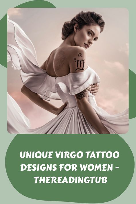 Are you a woman who identifies with the Virgo zodiac sign? Are you considering getting a tattoo to showcase your connection to this earth sign? Look no Virgo Queen Tattoo, Virgo Tattoo Designs For Women Zodiac Signs, Virgo Maiden Tattoo, Virgo Woman Art Tattoo, Virgo Zodiac Sign Symbol, Virgo Goddess, Virgo Symbol, Virgo Tattoo Designs, Virgo Constellation Tattoo