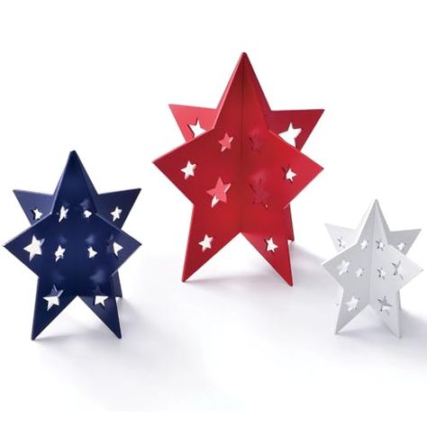 Limited-time deal: Stunning Patriotic Stars Table Centerpiece - 9" (Set of 3) - Assorted Sizes With Blue, Red & White Color, Crafted from High Quality MDF - Perfect Home Decor & Themed Events American Decorations, Patriotic Table Decorations, Star Centerpieces, Patriotic Centerpieces, Patriotic Stars, American Decor, Patriotic Party, Themed Events, All American