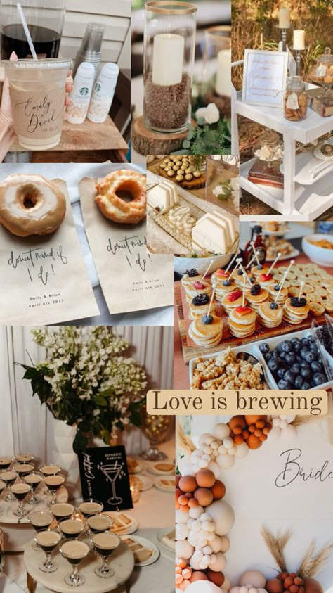 Tea Party Bridal Shower Decorations, Coffee Bridal Shower, Wedding Shower Brunch, Love Is Brewing, Bridal Shower Inspo, Couples Bridal Shower, Couple Wedding Shower, Bridal Theme, Coffee Party