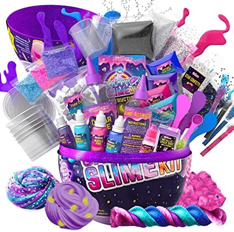 Amazon.com: GirlZone Egg Surprise Galaxy Slime Kit for Girls, Measures 9.5 Inches High, 41 Pieces to Make DIY Glow in The Dark Slime with Lots of Fun Glitter Slime Add In's, Great Gifts for Girls 10-12 Years Old : Toys & Games Space Slime, Egg Slime, Slime Making Kit, Cool Slime, Slime Kits, Galaxy Slime, Diy Glow, Slime Toy, Fruit Slices