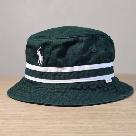 Polo Ralph Lauren Pony Bucket Hat Pine Green White Medium M 100% Cotton Logo New - Condition: Brand New With Original Tags - Size: Medium - Color Is Dark Pine Green - Materials: Cotton - Style Code: Na - Product Details: 100% Cotton Please, Let Us Know If You Have Any Other Questions. We'll Be More Than Glad To Assist You As Soon As Possible! Have A Very Blessed Day With The Ones You Love! John 3:16 Ralph Lauren Bucket Hat, Pink Baseball Hat, Ralph Lauren Hats, Ralph Lauren Baseball Cap, 90s Ralph Lauren, Green Chinos, Ralph Lauren Leather, Polo Classic, Polo Ralph Lauren Women