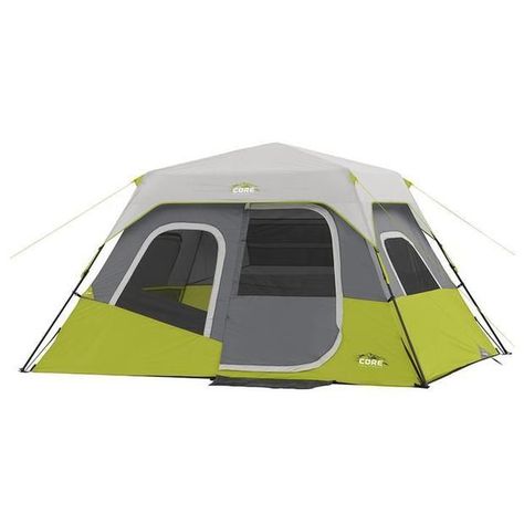 CORE EQUIPMENT 6 Person - Grey/Green Instant Cabin Tent Camp Setup, 6 Person Tent, Camp Gear, Instant Tent, Tent Fabric, Portable Tent, Tent Stakes, Family Tent Camping, Cabin Tent