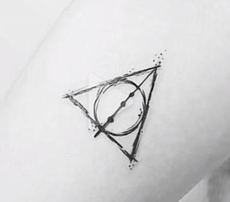 Deathly Hallows Tattoo Minimalist, Deathly Hallows Tattoo Behind Ear, Matching Deathly Hallows Tattoo, Tiny Deathly Hallows Tattoo, Small Deathly Hallows Tattoo, Simple Deathly Hallows Tattoo, Deadly Hollows Symbol, Deathly Hallows Always Tattoo, Deathly Hollow Tattoos