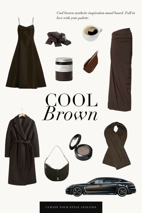 Brown Mood Board, Deep Winter Palette Outfits, True Winter Color Palette, Winter Skin Tone, Cool Summer Palette, Deep Winter Palette, Fall Winter Capsule Wardrobe, Deep Winter Colors, Style Analysis