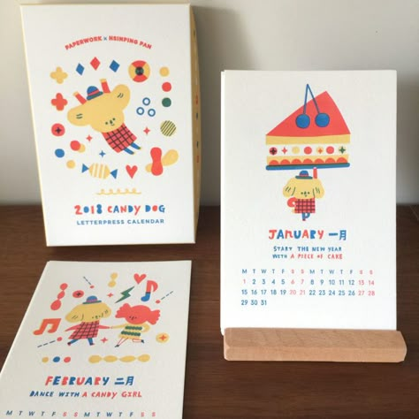 Letterpress Calendar, Calendar Inspiration, Lilla Rogers, 달력 디자인, 2018 Calendar, Cute Calendar, 카드 디자인, Artist Alley, Calendar Design