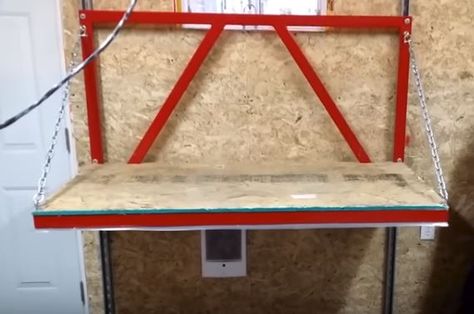 Garage Attic Lift, Attic Lift, Garage Wall Storage, Garage Attic, Garage Lift, Boom Lift, Elevated Bed, Barn Ideas, Giveaway Time