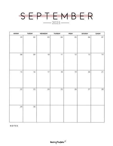 2025 Monthly Planner, September 2025 Calendar, Inspirational Quotes Calendar, 2025 Printable, Calendar With Notes, Framed Calendar, Free Printable Calendar Templates, Mini Desk Calendar, Calendar Widget