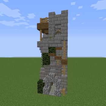 Small Watch Tower Minecraft, Minecraft Food, 11 Stone, How To Play Minecraft, Tower House, Wood Stairs, Oak Leaves, Minecraft Blueprints, Minecraft Buildings