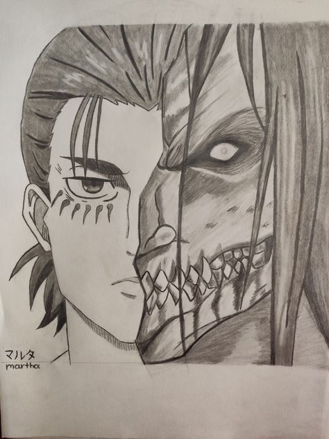 Eren Yeager Jaeger Drawing pencil sketch Eren Pencil Sketch, Eren Yeager Sketch Pencil, Eren Jaeger Drawing Easy, Eren Yeager Drawing Sketch, Cool Anime Drawing Pencil, Eren Jaeger Drawing Pencil, Eren And His Titan, Eren Drawing Easy, Eren Jaeger Sketch