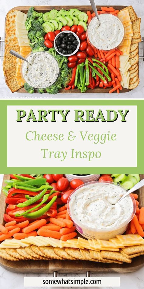 Get ready to impress with this Party Ready Cheese & Veggie Tray Inspo! A colorful and delicious spread of cheeses, fresh veggies, and tasty dips makes for the perfect appetizer at any gathering. Mix and match different cheese varieties and pair them with an array of vibrant vegetables. Add some olives, nuts, and your favorite dips, for extra flavor. This eye-catching tray not only looks beautiful but also offers a healthy, satisfying option that will keep your guests coming back for more! Christmas Tree Veggie Tray, Fancy Food Presentation, Healthy Snack Choices, Easy Vegetable Recipes, Healthy School Snacks, Healthy Toddler Snacks, Vegetable Tray, Healthy Recipes Easy Snacks, Easy Veggie