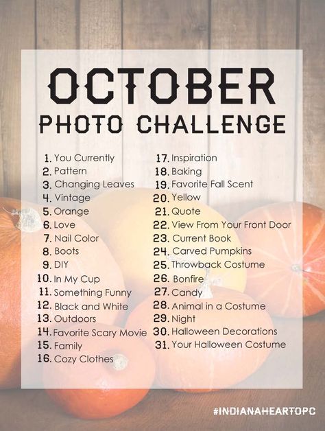 October Photo Challenge! Join in the fun! :D October Photo A Day Challenge, October Picture Challenge, October Photo A Day, Halloween Photo Challenge, October Photo Challenge, October Photos, Photography Challenge Beginners, Hastag Instagram, October Is Here