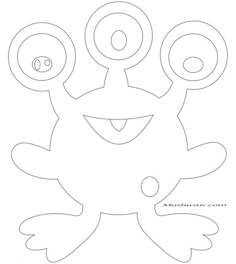 Monster Outline Template, Monster Template Printable, Monster Template, Paper Monster, Monster Quilt, Monster Outline, Space Party Decorations, Diy Monsters, Felt Monster