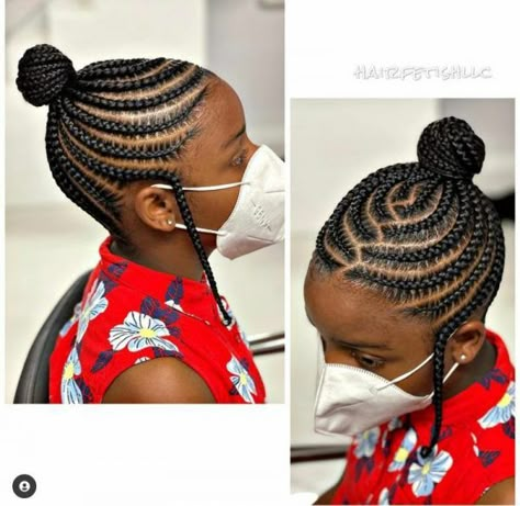 10 Simple But Stunning Protective Hairstyles For 2022 - Wondafox Girls Braided Hairstyles Kids, Kids Cornrow Hairstyles, Hairstyle For Kids, Kids Natural Hair, Black Kids Braids Hairstyles, Braid Bun, Natural Hairstyle, Hair Girls, Toddler Hairstyles Girl