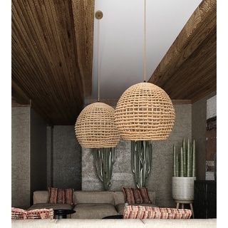 Natural Handmade Large Rattan Pendant Light 22.4 in. - Bed Bath & Beyond - 34442730 Bamboo Chandelier, Low Ceiling Lighting, Rose House, Modern And Traditional Decor, Rattan Pendant, Bamboo Pendant Light, Rattan Pendant Light, Kitchen Island Lighting, Round Decor