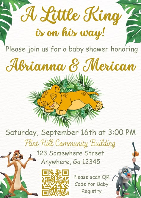 Baby Simba Baby Shower Ideas, Baby Shower Lion King Theme, Lion King Baby Shower Ideas For Boys, Lion King Baby Shower Invitations, Lion King Theme Baby Shower Ideas, Lion King Baby Shower Cake, Baby Shower Ideas Boy Theme, Lion King Nursery Ideas, Lion King Baby Shower Ideas Decoration