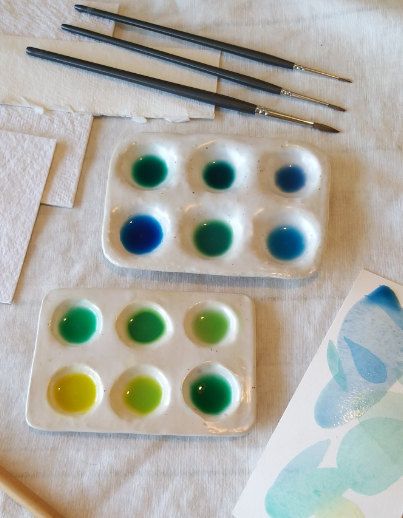 Ceramic Palette, Paint Palettes, Speckle Glaze, White Tray, Glaze Ceramics, Watercolor Palette, Paint Palette, Watercolor Art, Color Palette