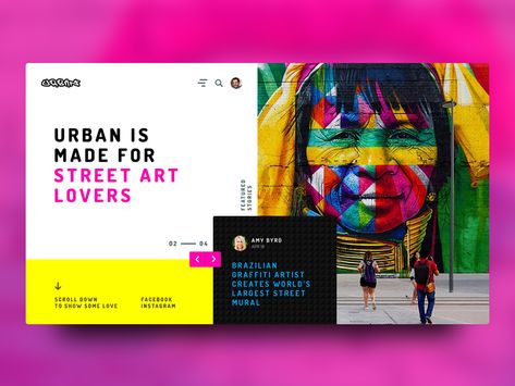 Urban - Street Art Magazine by Luis Costa Street Style Magazine Layout, Urban Magazine, Web App Ui Design, Mexican Fonts, Agency Landing Page, Product Website, Magazine Layout Inspiration, Art Brochures, Art Deco Font