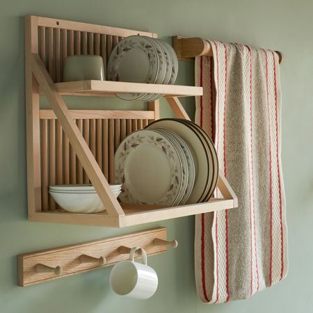 Dish Drying Shelf, Dish Drying Rack Ideas, Wooden Dish Drying Rack, Wall Mounted Plate Rack, Wall Mounted Dish Rack, Wall Mount Plate Rack, Wooden Plate Rack, Plate Racks In Kitchen, Plate Rack Wall