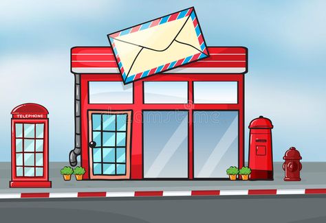 Post Office Illustration, Office Clipart, Office Illustration, Street Illustration, Shop Awning, Fixed Deposit, Office Cartoon, Community Places, Classroom Window