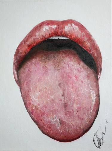 Oksana Belkina | Saatchi Art Mouth Painting, Small Pictures, Canvas Acrylic, Hang On, Realistic Art, Art Buyer, Sketchbook Art Inspiration, Painting Edges, Original Gift