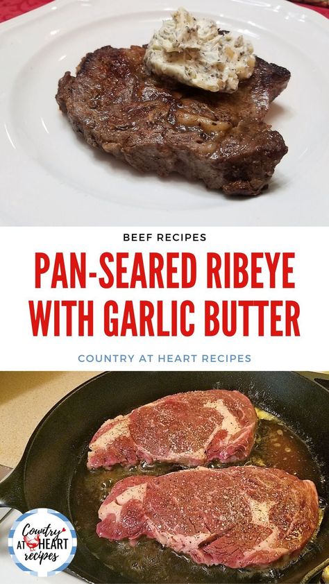 Steak Recipes Pan Seared, Boneless Ribeye Steak, Pinto Bean Recipes, Parmesan Fries, Ribeye Steak Recipes, Seared Steak, Juicy Steak, Sirloin Steaks, Ribeye Steak