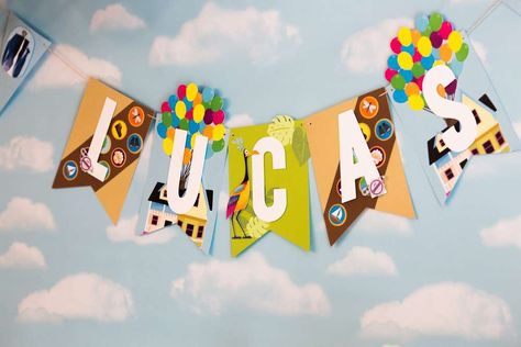 Up Desserts Disney, Up Theme First Birthday, Up Pixar Birthday Party, Up Movie Party Ideas, Up Movie Birthday Theme, Up Party Theme Disney, Up Birthday Party Theme, Up Movie Decorations, Up Themed Birthday Party Pixar