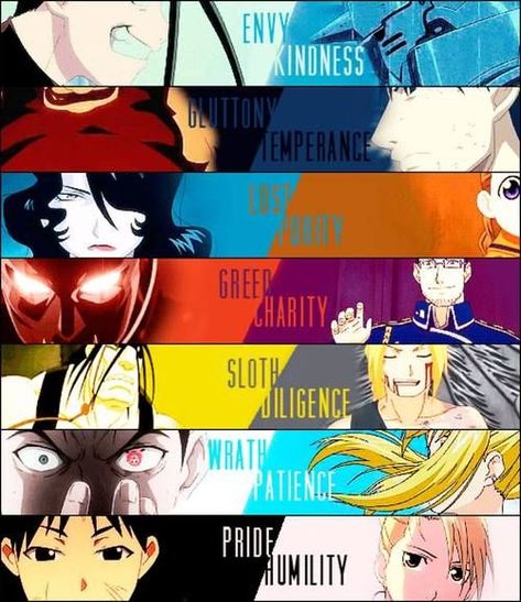 Seven Deadly Sins/Seven Heavenly Virtues: 7 Virtues, Doflamingo Wallpaper, 7 Sins, Full Metal Alchemist, Alphonse Elric, Edward Elric, Bd Comics, Fullmetal Alchemist Brotherhood, 7 Deadly Sins