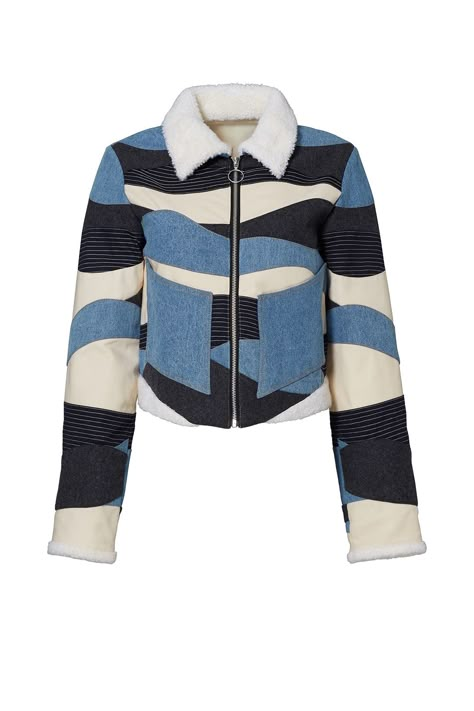 Landscape Quilted Patchwork Jacket by Opening Ceremony for $100 | Rent the Runway Sporty Cotton Patchwork Outerwear, Fitted Cotton Patchwork Outerwear, Blue Relaxed Fit Patchwork Outerwear, Luxury White Patchwork Outerwear, Denim Patchwork Jacket, Streetwear Patchwork Denim Jacket, Patchwork Denim Jacket, Branded Outfits, Color Block Jacket