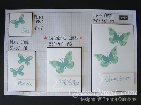 Stamping 101: Card Sizes | Video Tutorial, Watercolor Wings Stamp Set, Sassy Salutations stamp set, Banner Triple Punch, Stampin' Up, Qbee's Quest, Brenda Quintana Brenda Quintana, Envelope Size Chart, Behavior Cards, Watercolor Wings, Standard Card Sizes, Paper Smooches, Card Making Tips, Stamping Ideas, Printable Christmas Cards