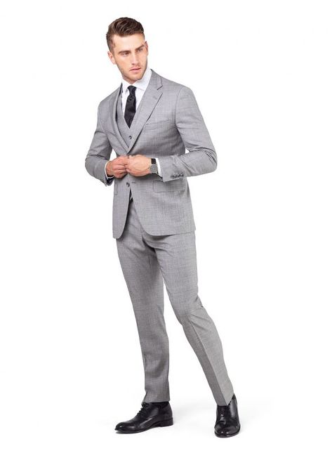 Silver Suit For Men, Silver Suit, Sharkskin Suit, Pick Stitch, Chest Piece, Crisp White Shirt, Comfort Wear, Men's Suits, Suit Shop