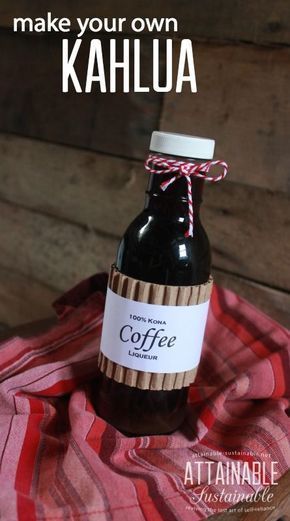 How To Make Kahlua Homemade, How To Make Coffee Liquor, Homemade Kahlua Recipe, Diy Extracts, Homemade Kahlua, Kahlua Recipes, Kahlua Coffee Liqueur, Homemade Alcohol, Homemade Liquor