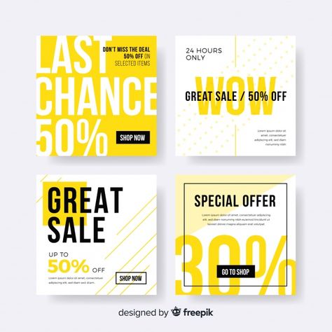 Sale web banner for social media collection Free Vector Sale Banner Design Ideas, Sale Social Media Design, Visual Design Inspiration, Banner Web Design, Price Tag Design, Sales Design, Cv Inspiration, Logos Retro, Banner Web