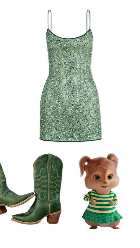 Eleanor chipette Halloween outfit inspo green dress Eleanor Chipette Costume, Chipettes Costume, Halloween Outfits, Halloween Costumes, Outfit Inspo, Halloween