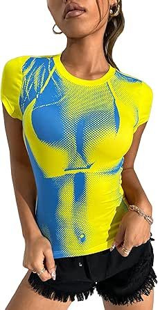 Heat Map, Dopamine Dressing, Shein Icon, Halter One Piece Swimsuit, Round Neck Tees, Print Crop Tops, Body Heat, Casual Streetwear, Graphic Tee Shirts