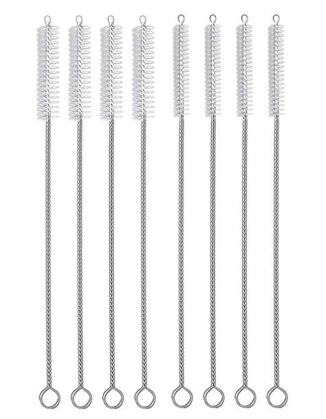 Hiware Drinking Straw Brush Set, 4-piece 7.6" x 8 mm Cleaner Brush for Stainless Steel Tumbler Straws and 4-piece 7.6" x 10 mm Cleaning Brush for Smoothie Straws Cleaning Your Dishwasher, Diy Straw, Smoothie Straw, Straw Cleaner, Drinking Straw, Cleaning Gadgets, Clean Dishwasher, Glass Straws, Stainless Steel Straws