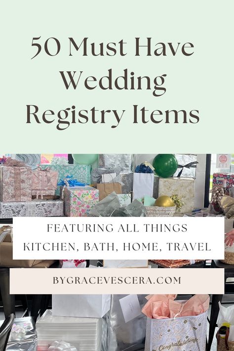 As a recently married woman, we went through the millions of items on sites to add to our wedding registry. After settling into our apartment, we found out what was really needed. Read through all things wedding registry. Wedding Registry Ideas Alternative, Bridal Shower Gift Registry Ideas, Must Have Wedding Registry Items, Best Wedding Registry Items, Registry Items Wedding, Amazon Wedding Registry Ideas, Bridal Registry Checklist, Bridal Shower Registry Ideas, Wedding Registry Must Haves